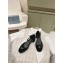 Prada Heel 4cm Velvet pumps with instep strap and metal buckle 1I352N Black 2024