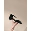 Prada Heel 4cm Velvet pumps with instep strap and metal buckle 1I352N Black 2024