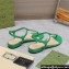 Gucci Signoria thong sandals 782415 in patent leather Green 2024
