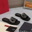 Valentino Vlogo Cut-Out Calfskin Slide Sandals Black 2024