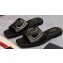 Valentino Vlogo Cut-Out Calfskin Slide Sandals Black 2024