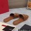 Valentino Vlogo Cut-Out Calfskin Slide Sandals Brown 2024