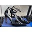 Aquazzura Heel 10cm Audace Crystal Velvet Pumps Suede Leather Black 2024