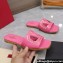Valentino Vlogo Cut-Out Calfskin Slide Sandals Pink 2024