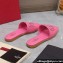 Valentino Vlogo Cut-Out Calfskin Slide Sandals Pink 2024