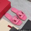 Valentino Vlogo Cut-Out Calfskin Slide Sandals Pink 2024