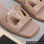 Valentino Vlogo Cut-Out Calfskin Slide Sandals Nude 2024