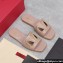 Valentino Vlogo Cut-Out Calfskin Slide Sandals Nude 2024
