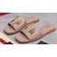 Valentino Vlogo Cut-Out Calfskin Slide Sandals Nude 2024