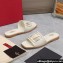 Valentino Vlogo Cut-Out Calfskin Slide Sandals White 2024
