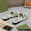 Gucci Women's Interlocking G slide sandals 782412 in canvas Green 2024