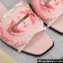 Gucci Women's Interlocking G slide sandals 782412 in canvas Pink 2024