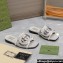 Gucci Women's Interlocking G slide sandals 782412 in canvas Gray 2024