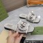 Gucci Women's Interlocking G slide sandals 782412 in canvas Gray 2024