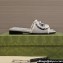 Gucci Women's Interlocking G slide sandals 782412 in canvas Gray 2024