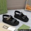 Gucci Women's Double G sandals 771578 in Black leather 2024