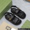 Gucci Women's Double G sandals 771578 in Black leather 2024