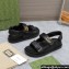 Gucci Women's Double G sandals 771578 in Black leather 2024