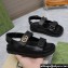 Gucci Women's Double G sandals 771578 in Black leather 2024