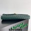 Bottega Veneta Long Clutch Andiamo With Handle Intrecciato leather bag Emerald green with metallic knot closure 2024