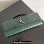 Bottega Veneta Long Clutch Andiamo With Handle Intrecciato leather bag Emerald green with metallic knot closure 2024