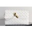 Bottega Veneta Andiamo Large Flap Wallet White with metallic knot closure 2024