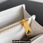 Bottega Veneta Andiamo Large Flap Wallet White with metallic knot closure 2024