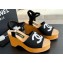 Chanel Fabric & Patent Calfskin Sandals G45555 Black 2024