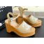 Chanel Fabric & Patent Calfskin Sandals G45555 Beige 2024