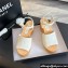 Chanel Fabric & Patent Calfskin Sandals G45555 White 2024