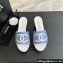 Chanel Tweed & Patent Calfskin Mules G45555 Blue 2024