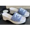 Chanel Tweed & Patent Calfskin Mules G45555 Blue 2024