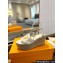 Louis Vuitton Heel 9cm Platform 6cm Calf leather LV Isola Wedge Sandals White 2024
