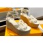 Louis Vuitton Heel 9cm Platform 6cm Calf leather LV Isola Wedge Sandals White 2024
