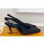 Louis Vuitton Heel 6.5cm Lace Sparkle Slingback Pumps Black 2024