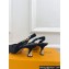 Louis Vuitton Heel 6.5cm Lace Sparkle Slingback Pumps Black 2024
