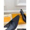 Louis Vuitton Heel 6.5cm Lace Sparkle Slingback Pumps Black 2024