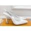 Louis Vuitton Heel 9.5cm Lace Sparkle Slingback Pumps White 2024