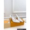 Louis Vuitton Heel 9.5cm Lace Sparkle Slingback Pumps White 2024