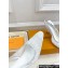 Louis Vuitton Heel 9.5cm Lace Sparkle Slingback Pumps White 2024