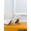 Louis Vuitton Heel 9.5cm Lace Sparkle Slingback Pumps White 2024