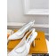 Louis Vuitton Heel 9.5cm Lace Sparkle Slingback Pumps White 2024