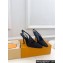 Louis Vuitton Heel 9.5cm Lace Sparkle Slingback Pumps Black 2024