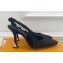 Louis Vuitton Heel 9.5cm Lace Sparkle Slingback Pumps Black 2024