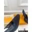 Louis Vuitton Heel 9.5cm Lace Sparkle Slingback Pumps Black 2024