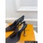 Louis Vuitton Heel 9.5cm Lace Sparkle Slingback Pumps Black 2024