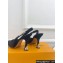 Louis Vuitton Heel 9.5cm Lace Sparkle Slingback Pumps Black 2024