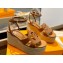 Louis Vuitton Heel 9cm Platform 6cm Calf leather LV Isola Wedge Sandals Brown 2024