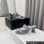 Chanel Kid Suede & Imitation Pearls Mules G45685 Gray 2024