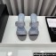 Chanel Kid Suede & Imitation Pearls Mules G45685 Gray 2024